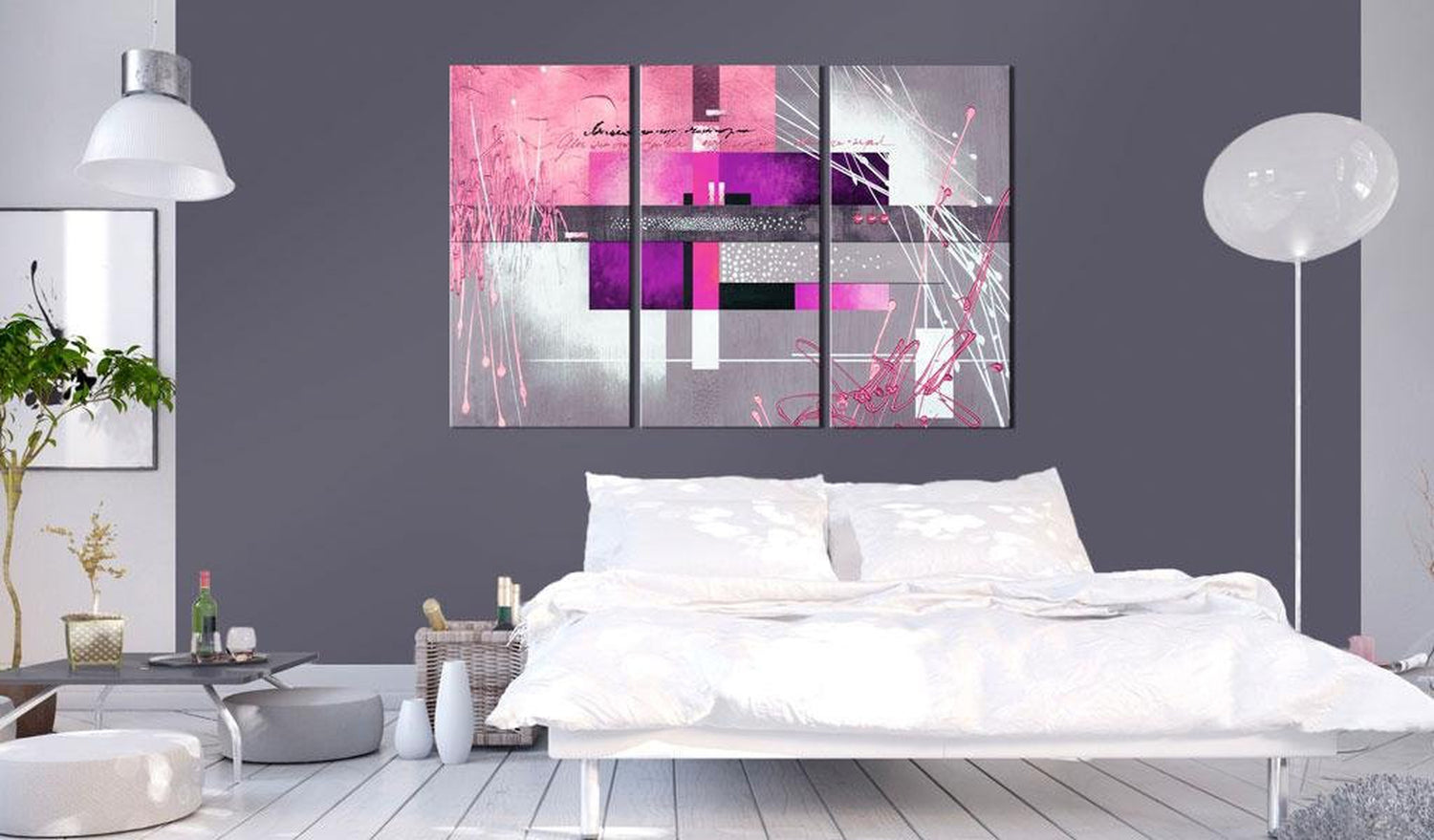 Abstract Stretched Canvas Art - Winter Blush-Tiptophomedecor