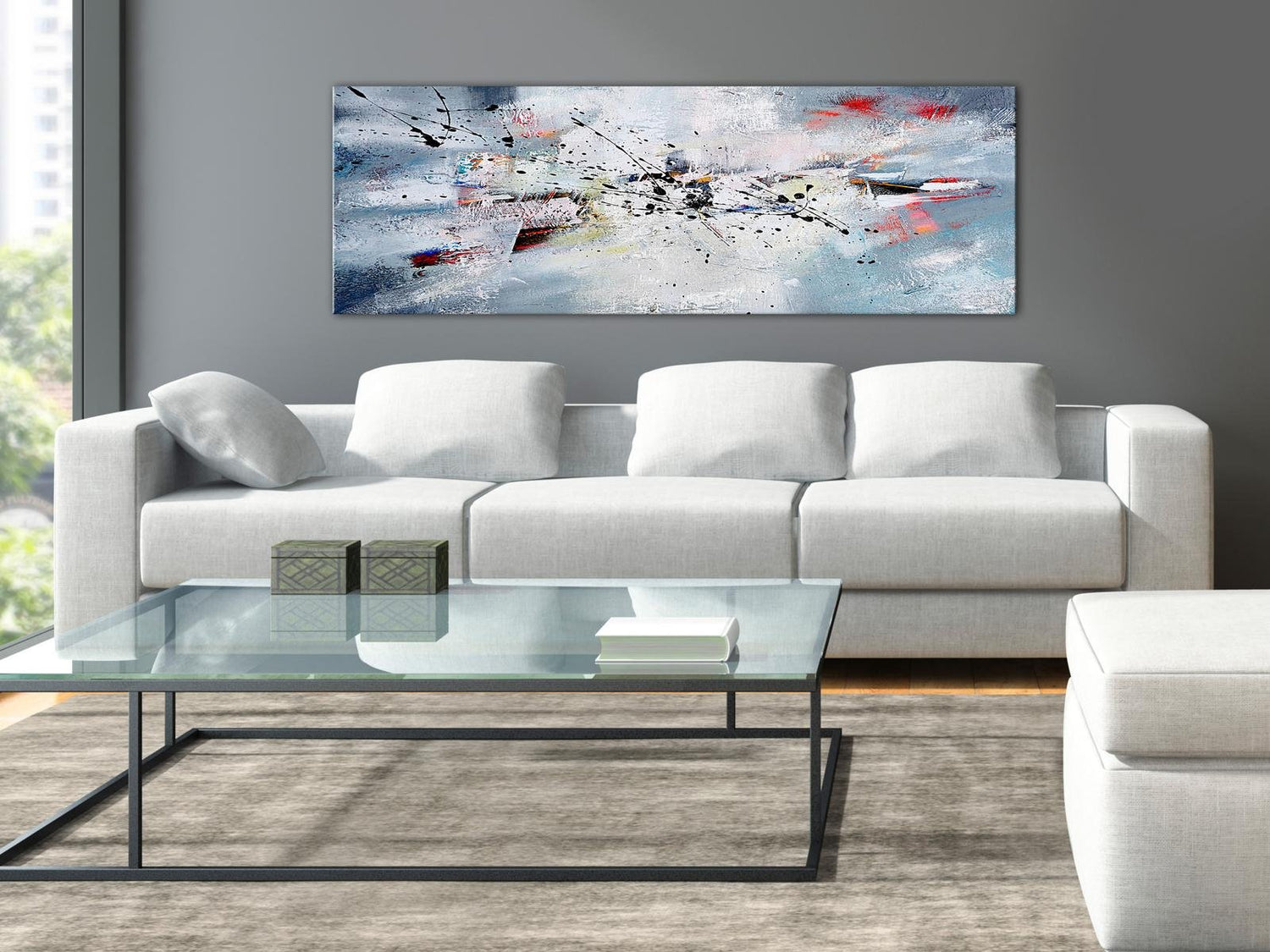 Abstract Stretched Canvas Art - Winter Narrow-Tiptophomedecor