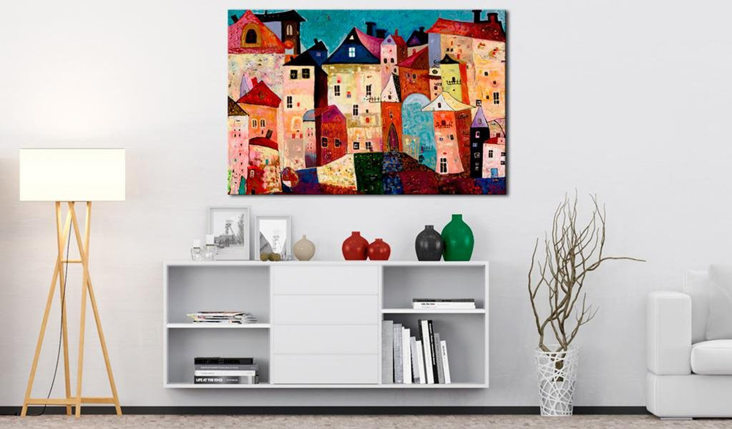 Abstract Stretched Canvas Print - Artistic City-Tiptophomedecor