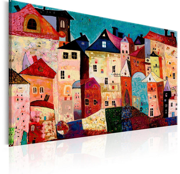 Abstract Stretched Canvas Print - Artistic City-Tiptophomedecor