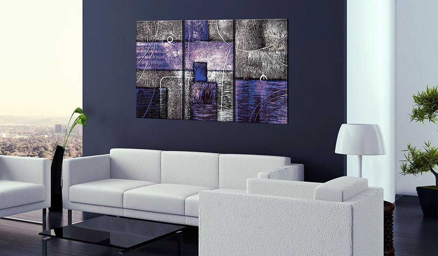 Abstract Stretched Canvas Print - Blueberry Hoarfrost-Tiptophomedecor