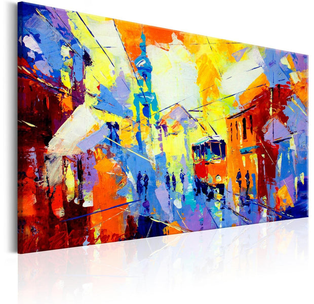 Abstract Stretched Canvas Print - Colours Of The City-Tiptophomedecor