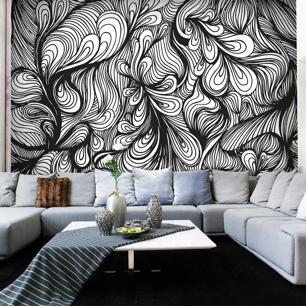 Wall mural - Black and white retro style-TipTopHomeDecor