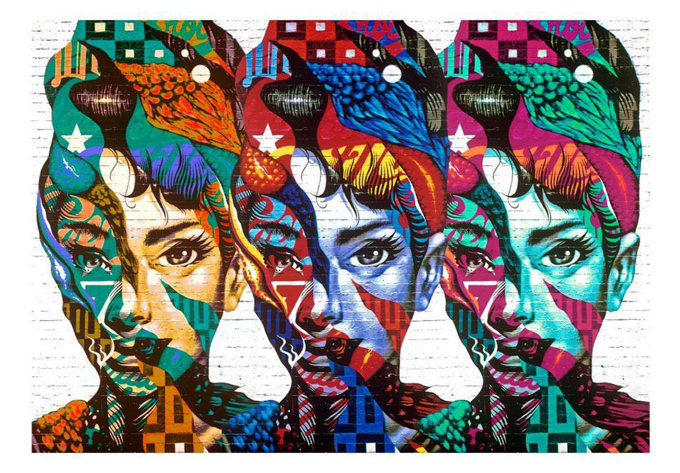 Wall mural - Colorful Faces-TipTopHomeDecor