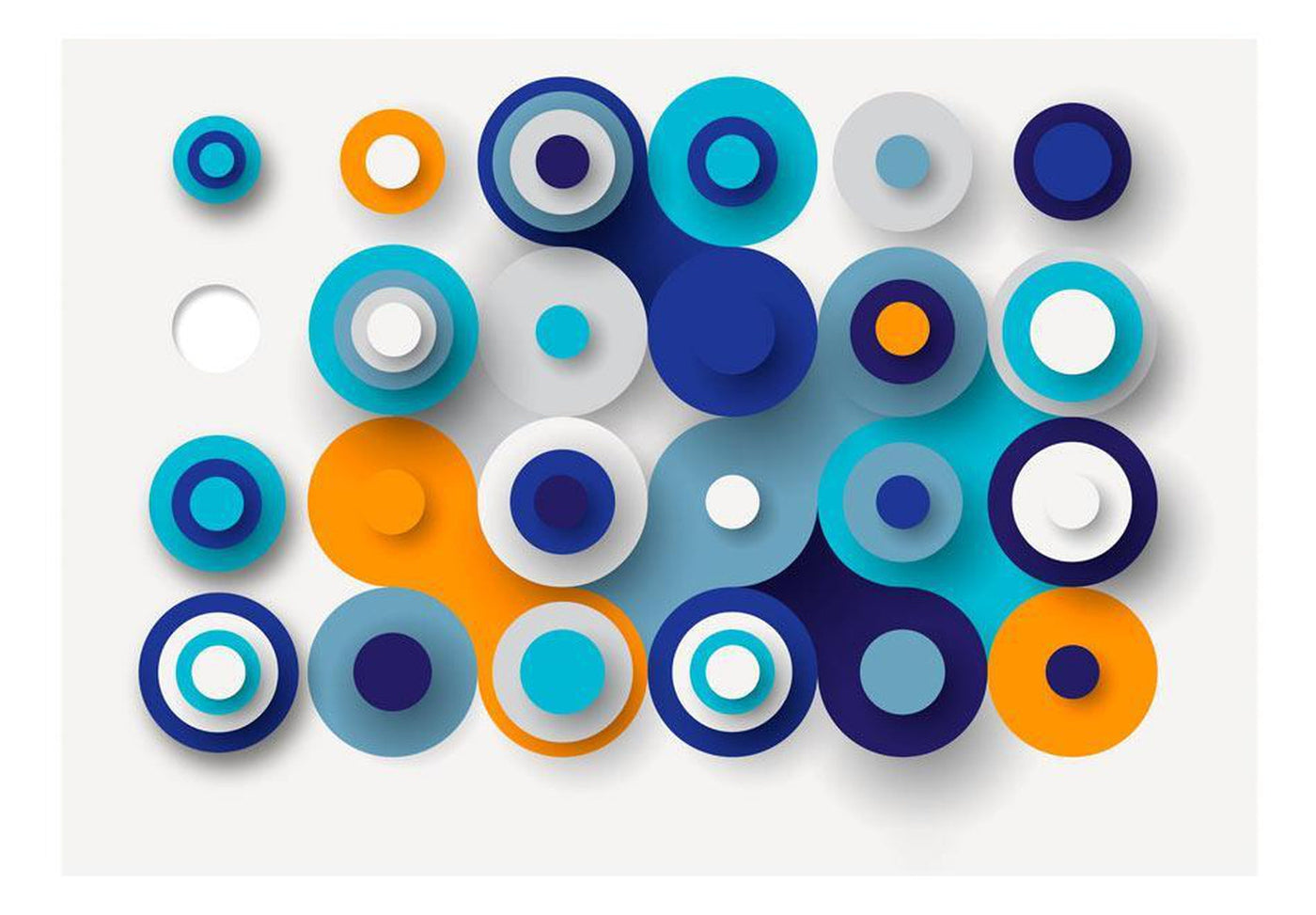 Wall mural - Geometry Of Blue Wheels-TipTopHomeDecor