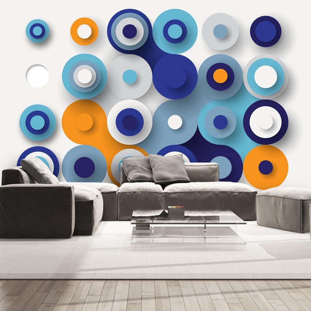 Wall mural - Geometry Of Blue Wheels-TipTopHomeDecor