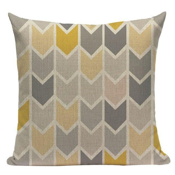 Abstract Yellow Grey Pillow Cases-TipTopHomeDecor
