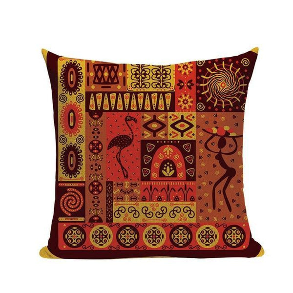 African Woman Tribal Ethnic Colorful Art Cushion Covers-Tiptophomedecor