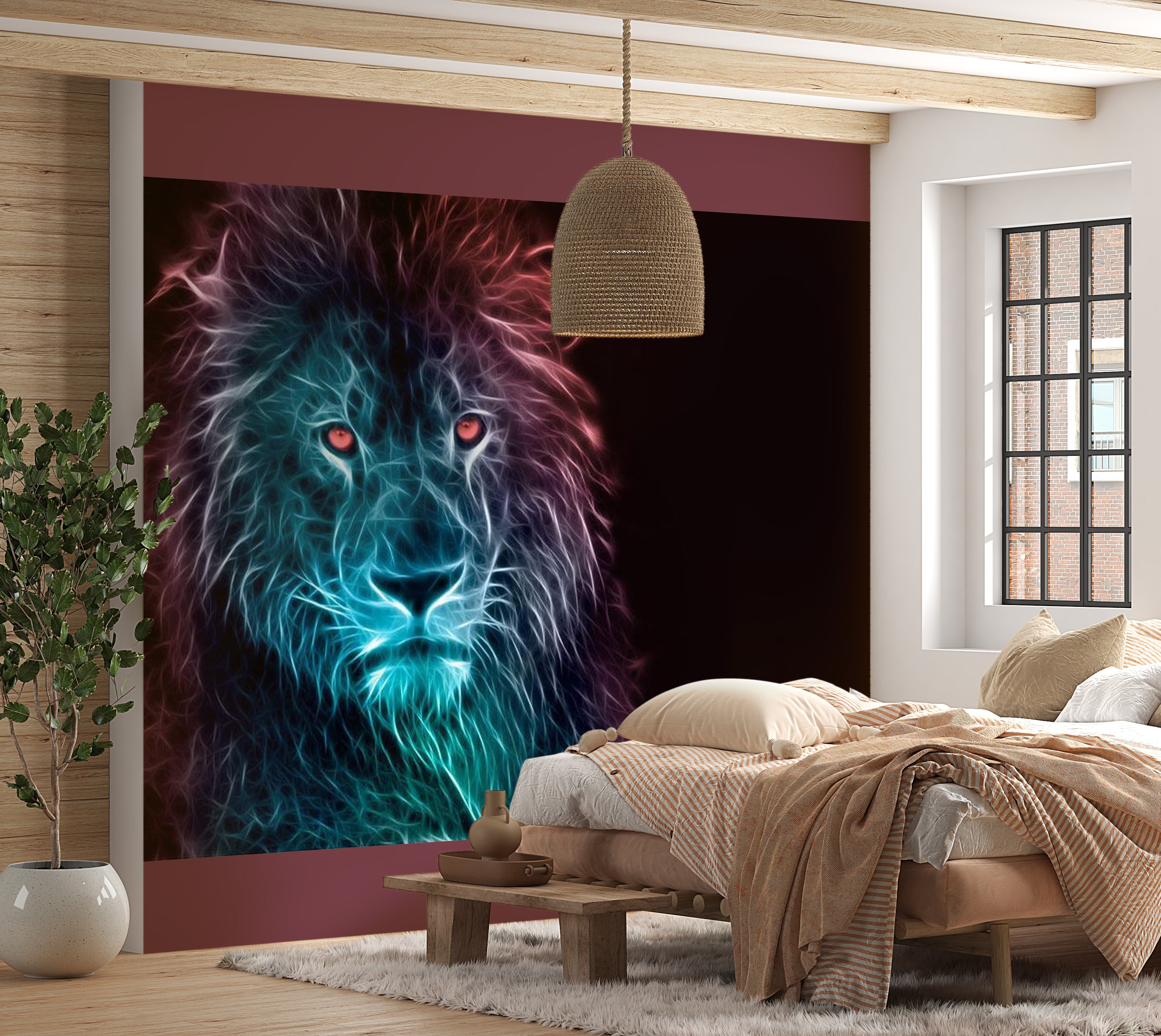 Wall mural - Abstract lion - rainbow-TipTopHomeDecor