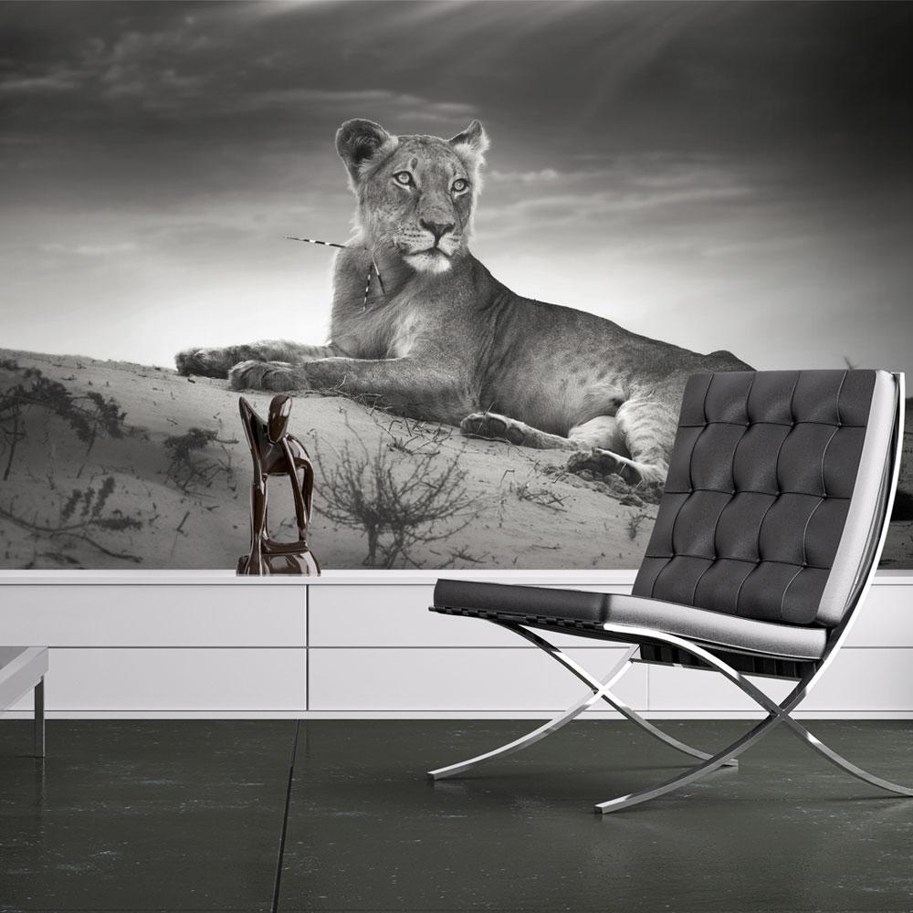 Wall mural - Black and white lioness-TipTopHomeDecor