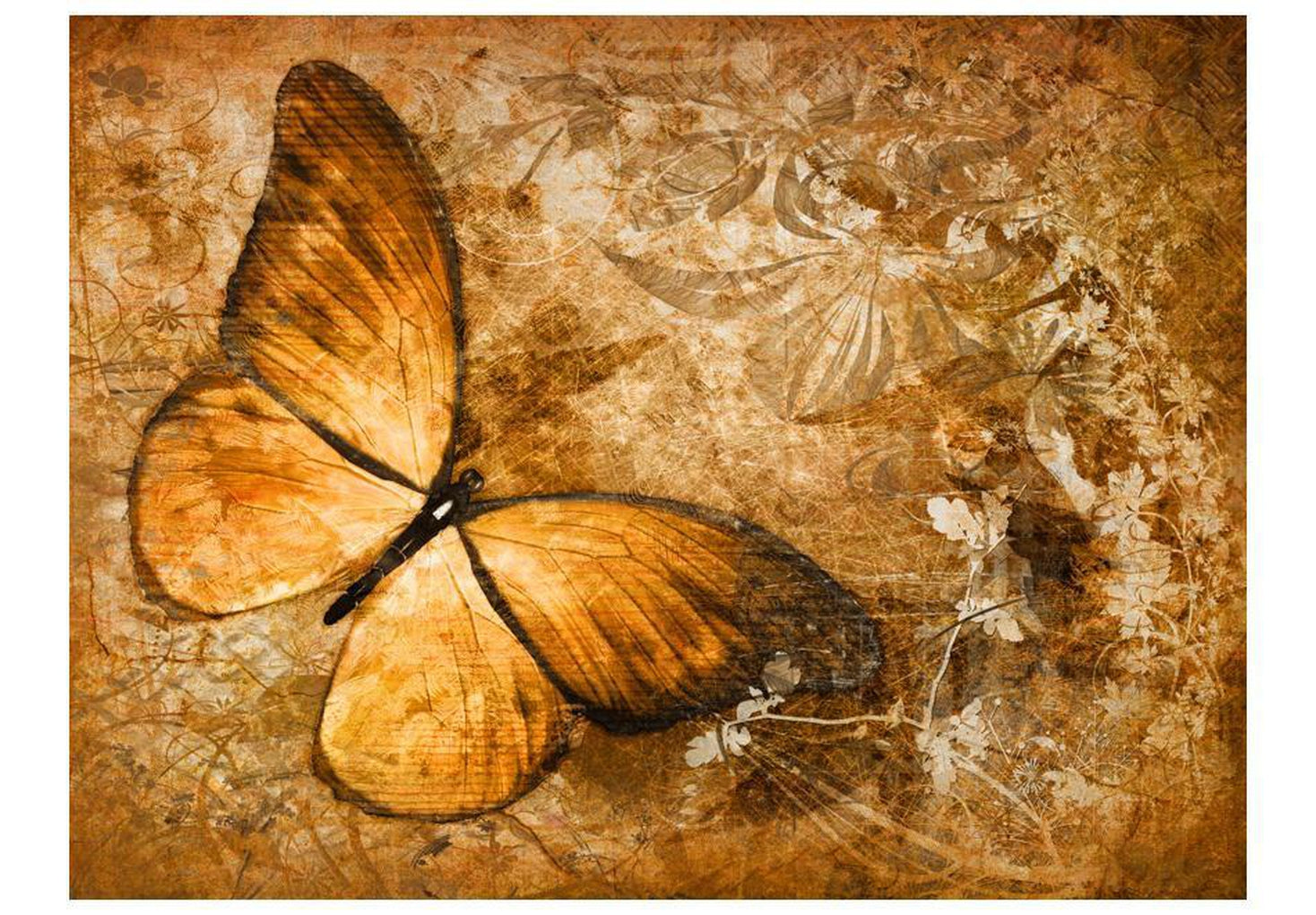 Wall mural - butterfly (sepia)-TipTopHomeDecor