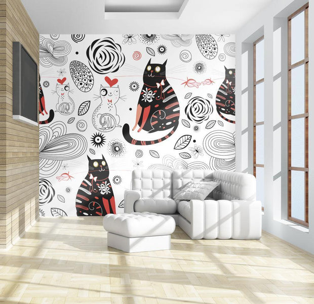 Wall mural - Cats in love-TipTopHomeDecor