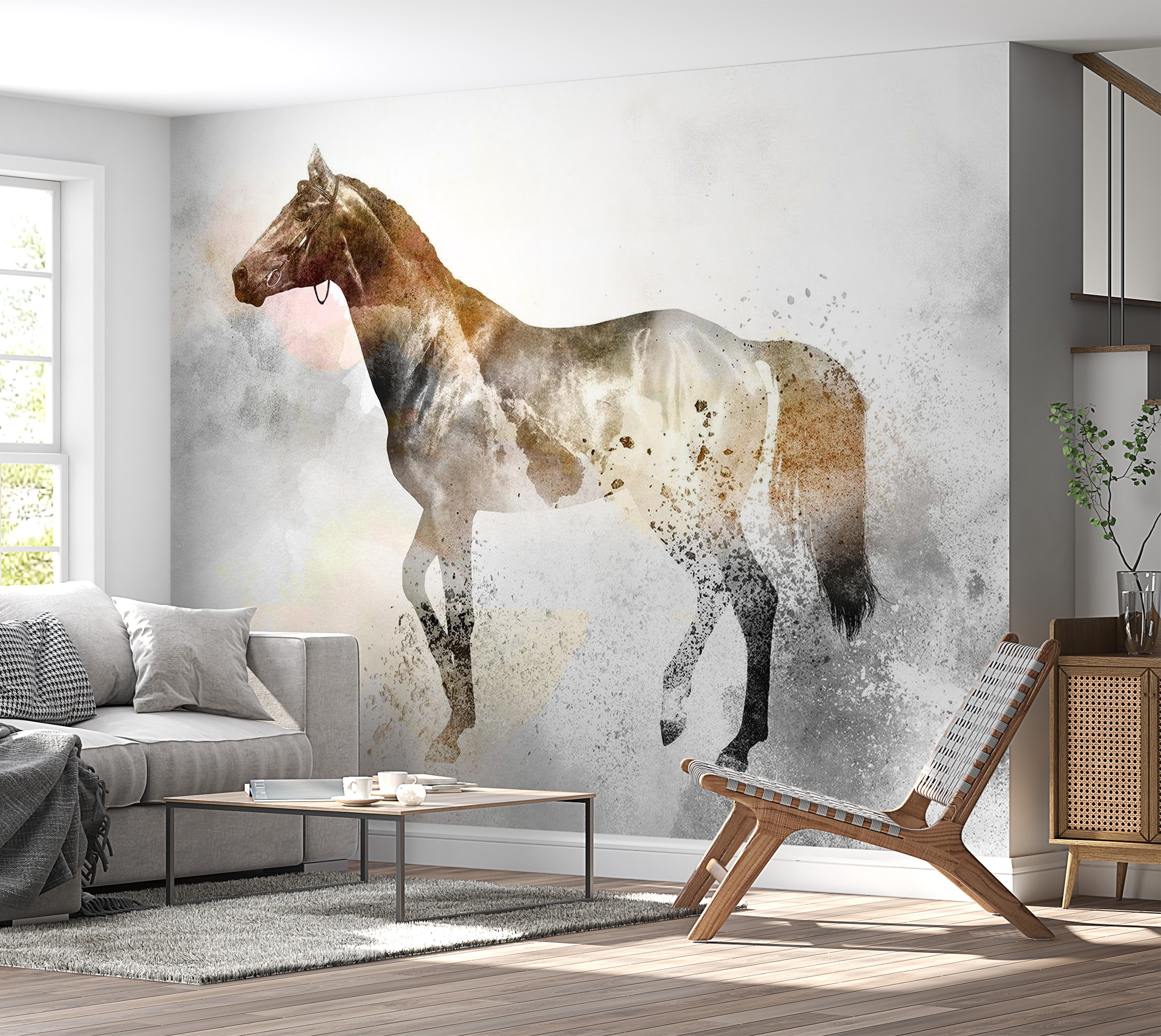 Animal Wall Mural - Fiery Steed-Tiptophomedecor