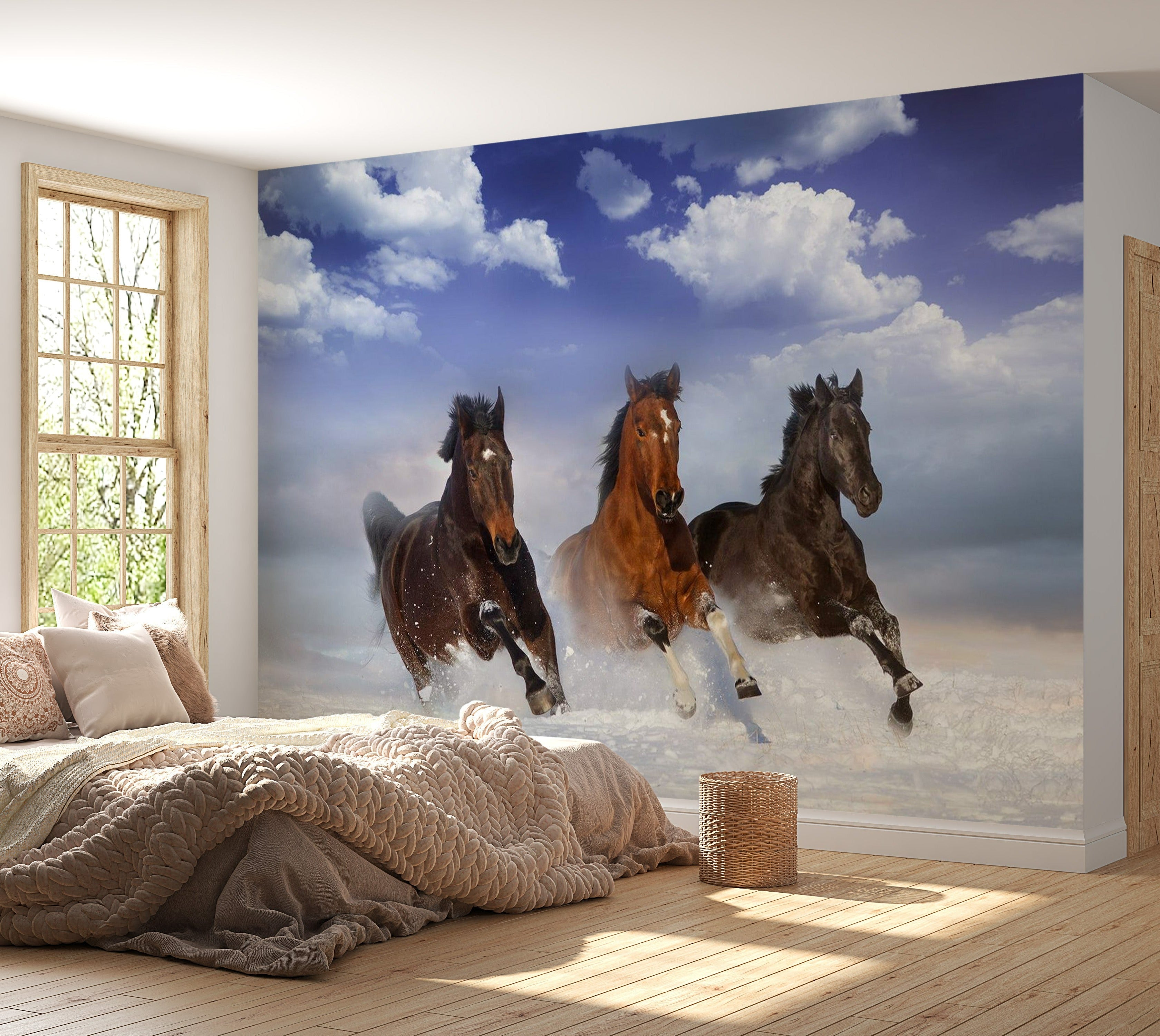 Wall mural - Horses in the Snow-TipTopHomeDecor