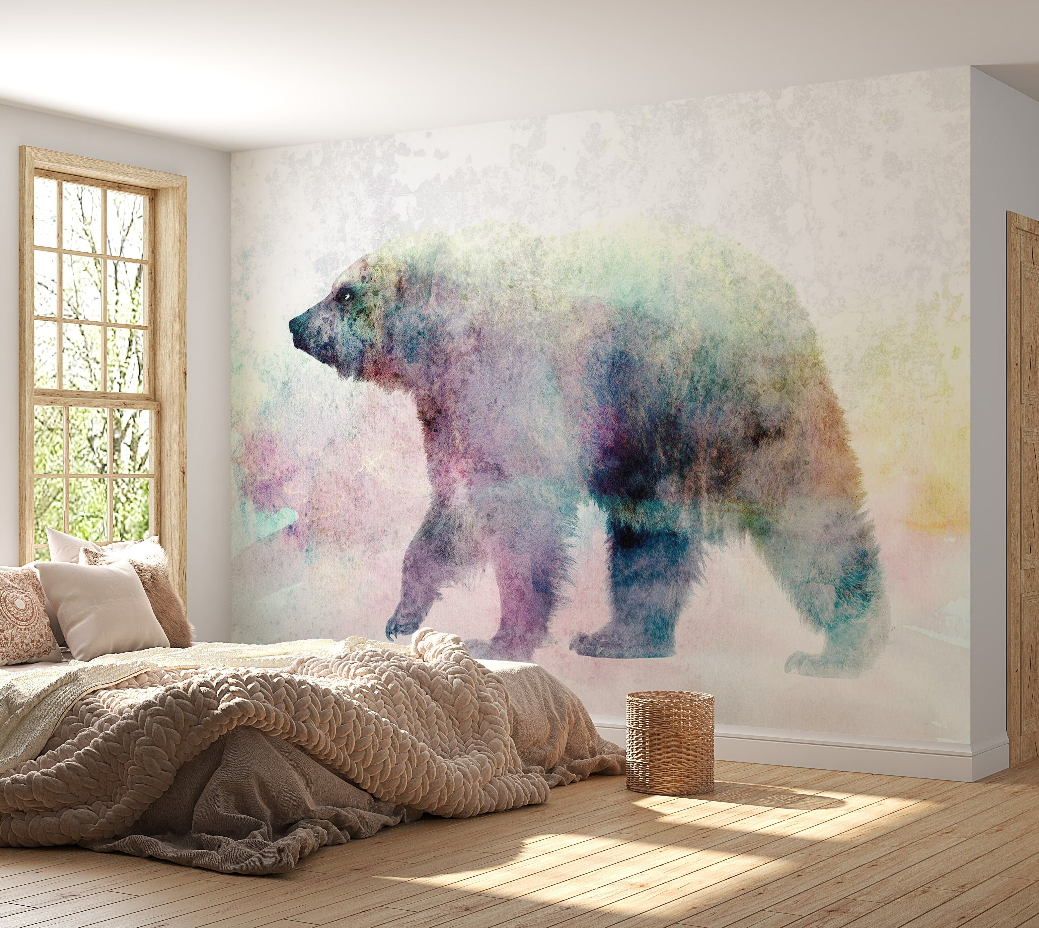 Animal Wall Mural - Lonely Bear-Tiptophomedecor