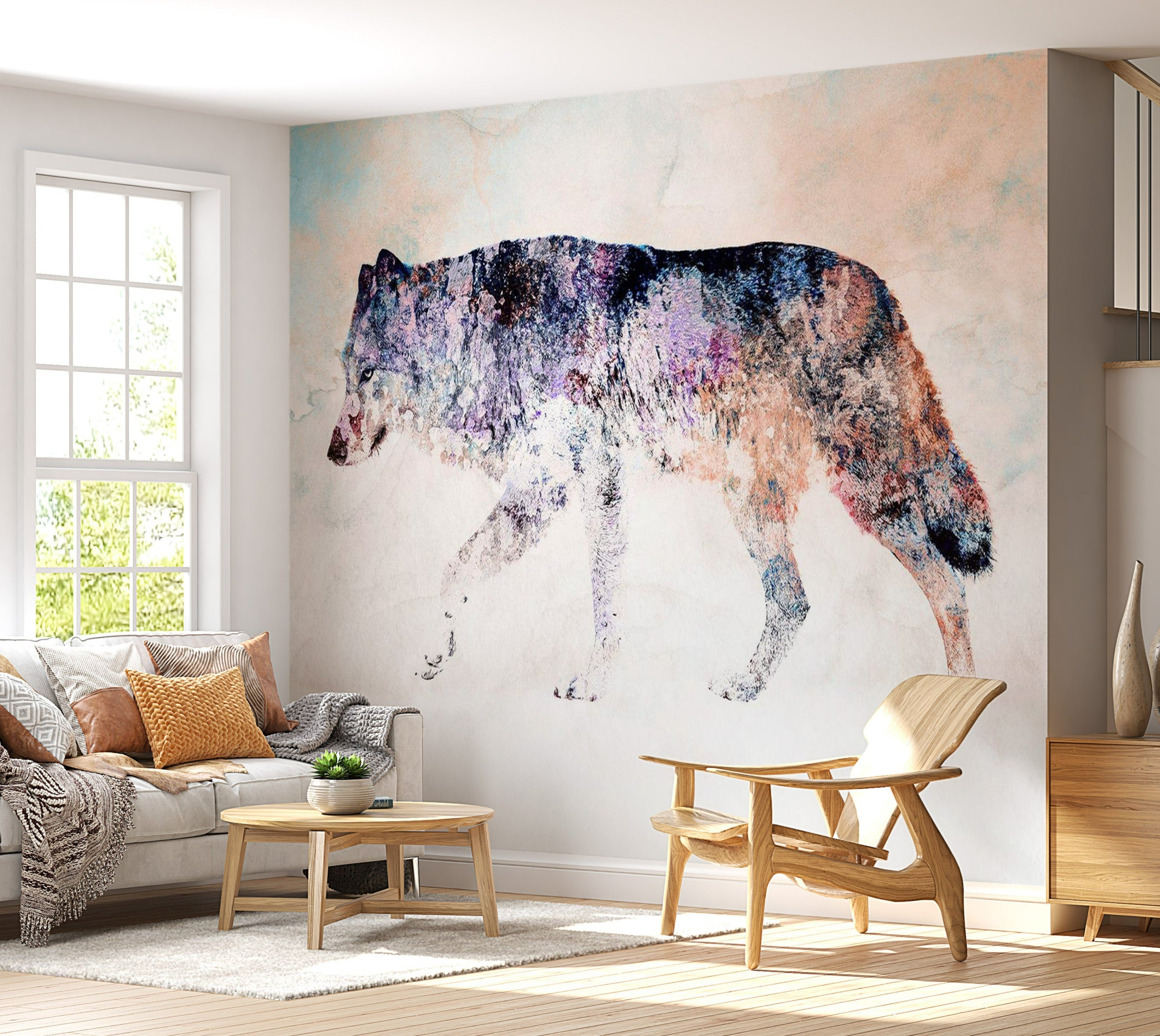 Animal Wall Mural - Lonely Wolf-Tiptophomedecor