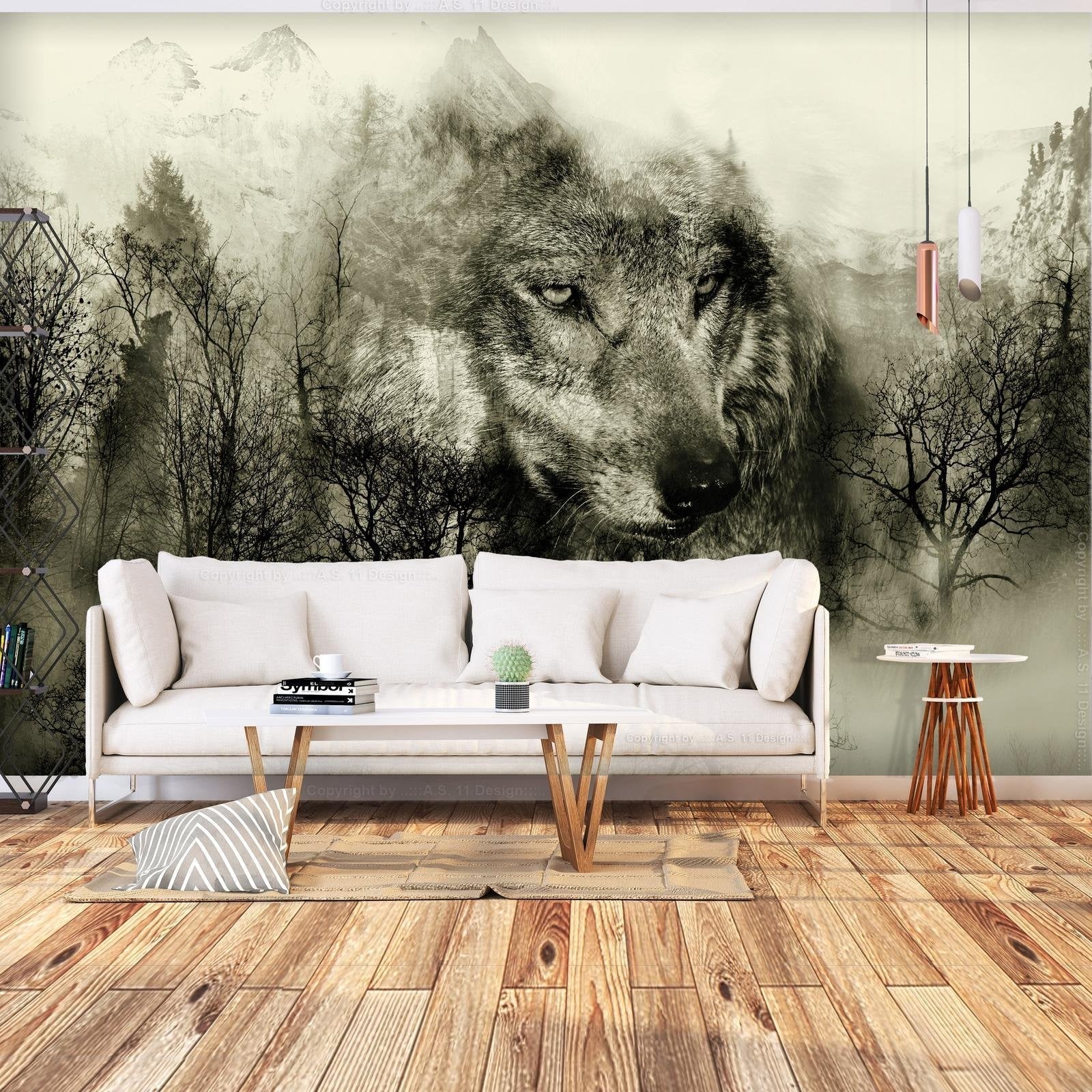 Wall mural - Mountain Predator (Beige)-TipTopHomeDecor