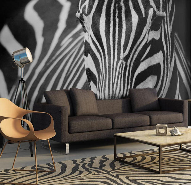 Wall mural - White with black stripes-TipTopHomeDecor