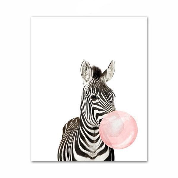 Baby Animal Bubblegum Art-TipTopHomeDecor