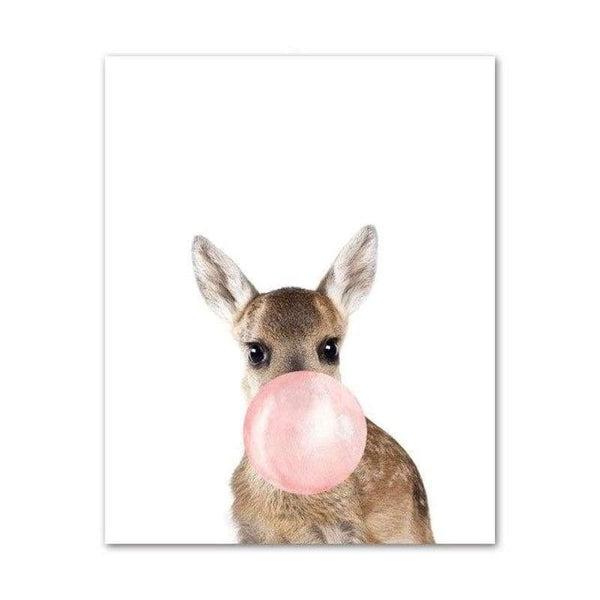 Baby Animal Bubblegum Art - Tiptophomedecor