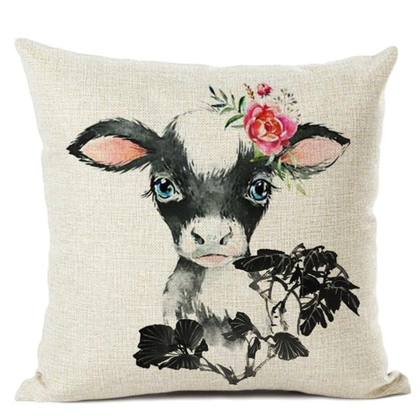 Baby Animal Flowers Nursery Cushion Covers-TipTopHomeDecor