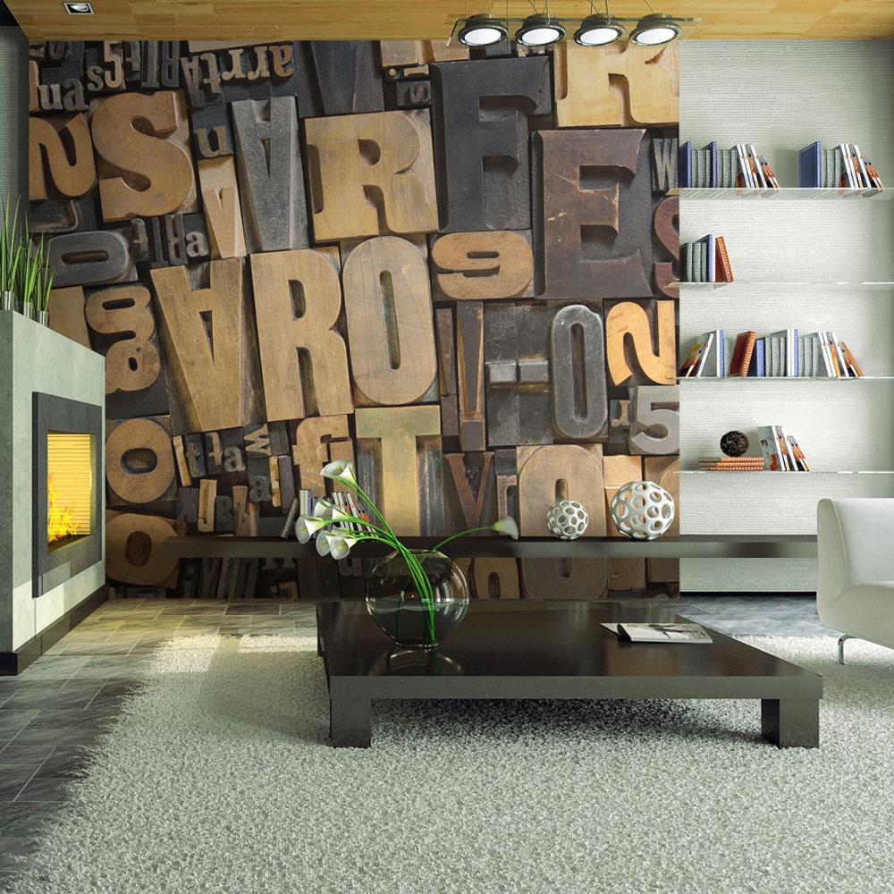 Wall mural - Wooden letters-TipTopHomeDecor