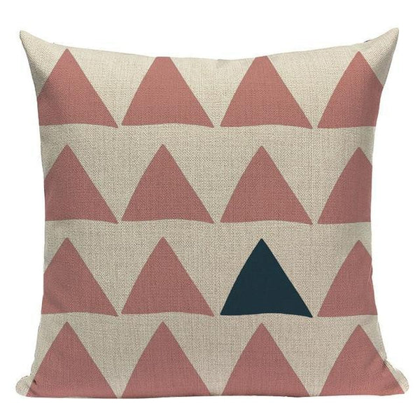 Basic Blue Red Triangle Pattern Cushion Covers-TipTopHomeDecor