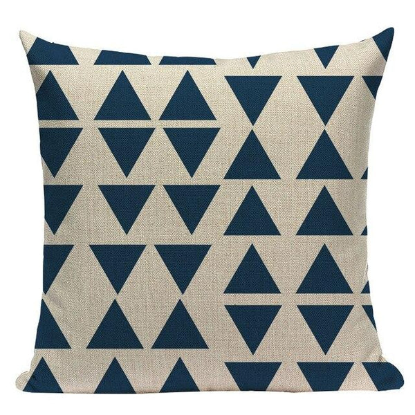 Basic Blue Red Triangle Pattern Cushion Covers-TipTopHomeDecor