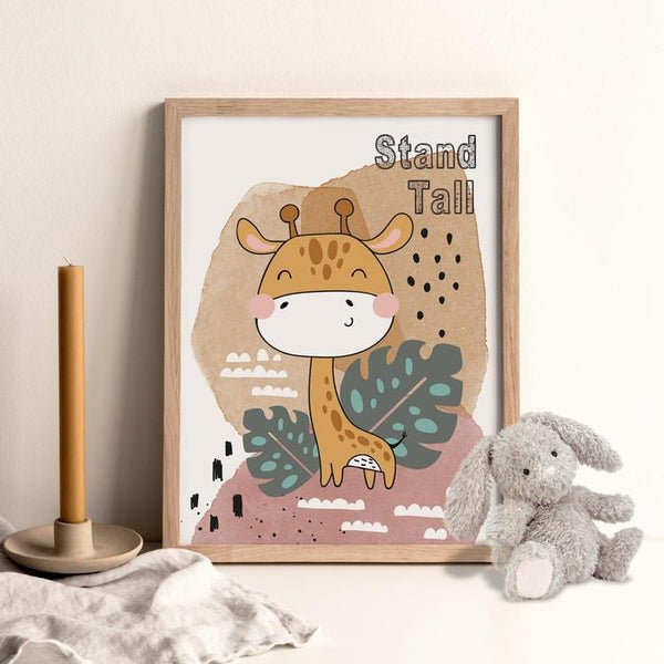 Be Brave Animal Watercolor Cartoon Nursery Canvas Art Prints-TipTopHomeDecor