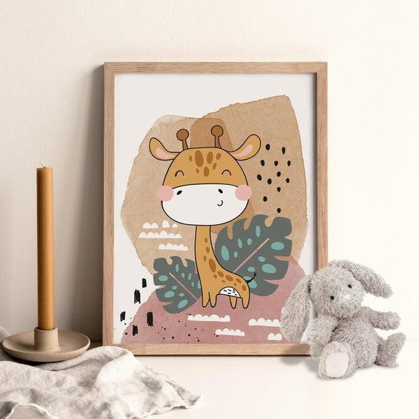 Be Brave Animal Watercolor Cartoon Nursery Canvas Art Prints-TipTopHomeDecor