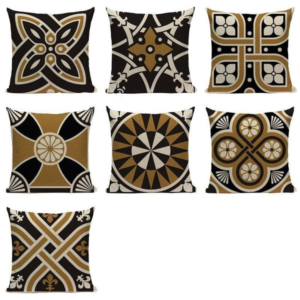 Beige Blue Classic Nordic Style Geometric Cushion Covers-Tiptophomedecor