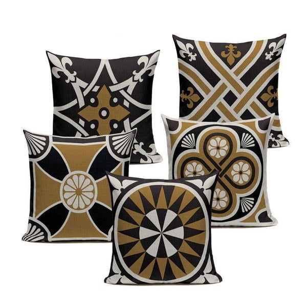 Beige Blue Classic Nordic Style Geometric Cushion Covers-Tiptophomedecor