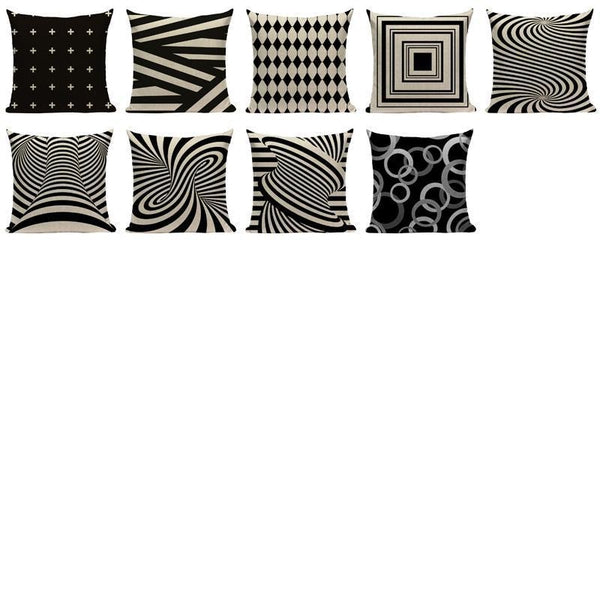 Black and White Abstract Symmetrical Scandinavian Pillow Cases-Tiptophomedecor-Interior-Design-Home-Decor