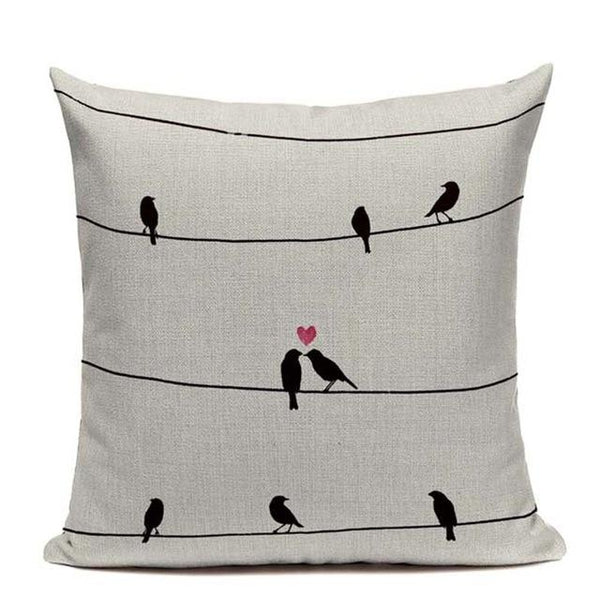 Black and White Cartoon Animal Nordic Throw Pillow Cases-Tiptophomedecor-Interior-Design-Home-Decor