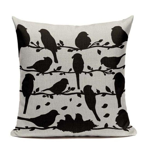 Black and White Cartoon Animal Nordic Throw Pillow Cases-Tiptophomedecor-Interior-Design-Home-Decor