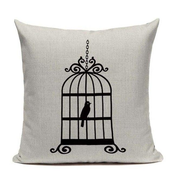 Black and White Cartoon Animal Nordic Throw Pillow Cases-Tiptophomedecor-Interior-Design-Home-Decor