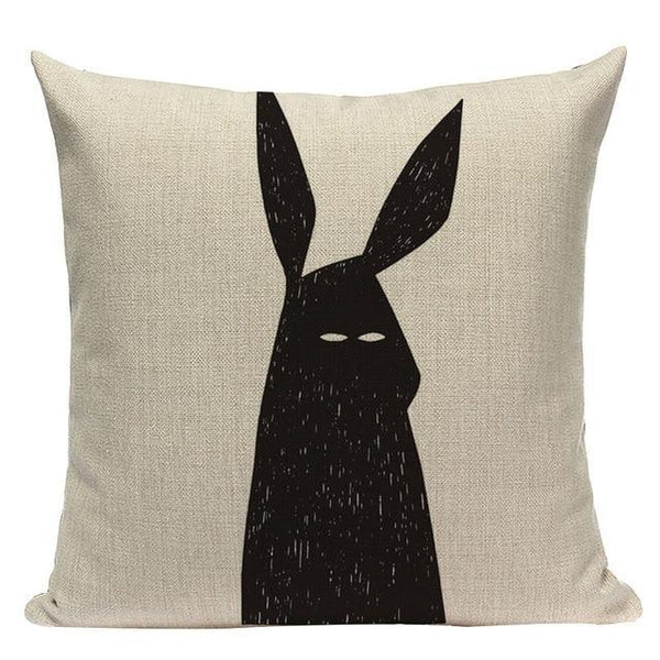 Black And White Funny Cartoon Animals Cushion Covers-TipTopHomeDecor
