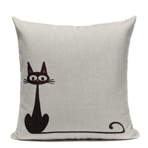 Tiptophomedecor Black Cartoon Cat Cushion Covers