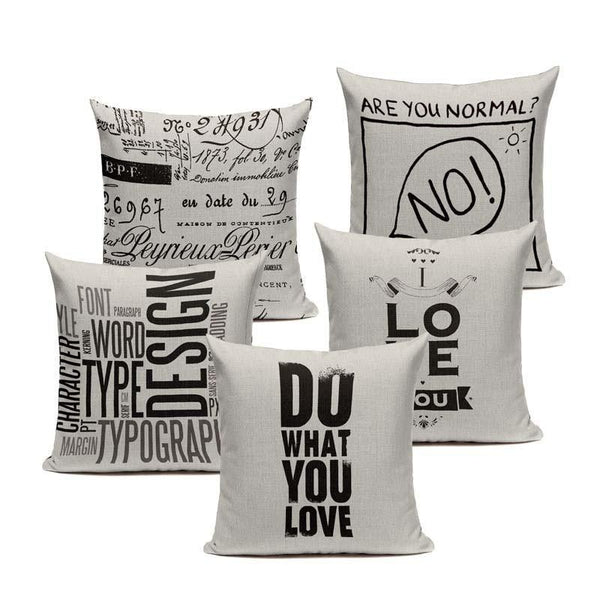 Black White Do What You Love Quote Cushion Covers-Tiptophomedecor-Interior-Design-Home-Decor