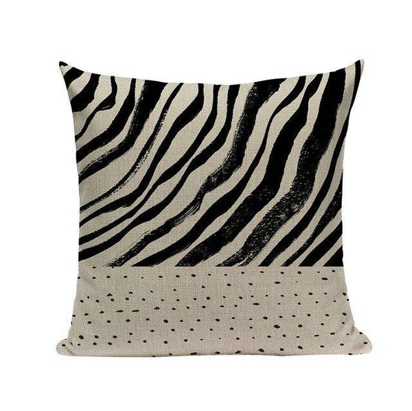 Black White Pink Watercolor Art Dots Stripes Cushion Covers-Tiptophomedecor