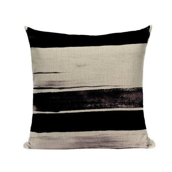 Black White Pink Watercolor Art Dots Stripes Cushion Covers-Tiptophomedecor