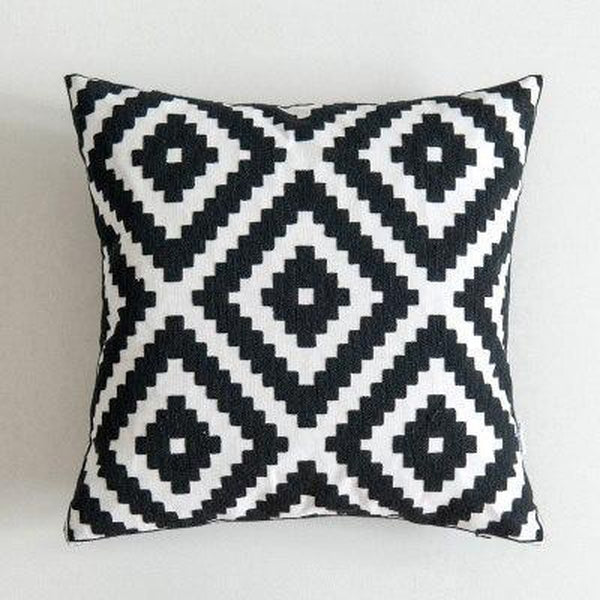 Black White Stitched Pillow Covers-TipTopHomeDecor