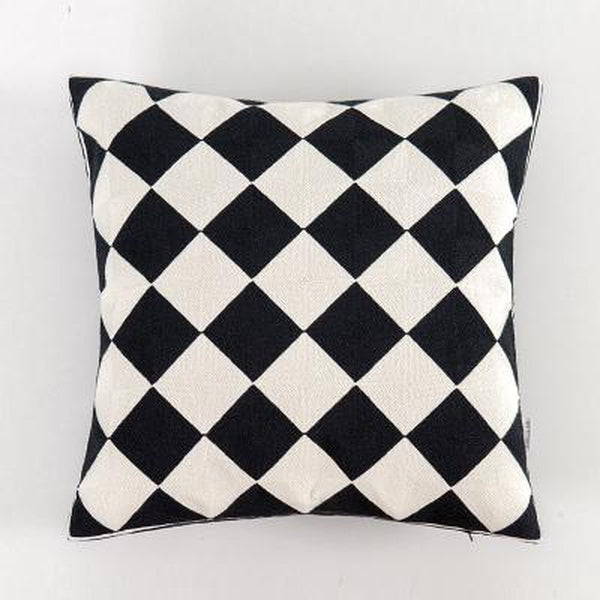 Black White Stitched Pillow Covers-TipTopHomeDecor