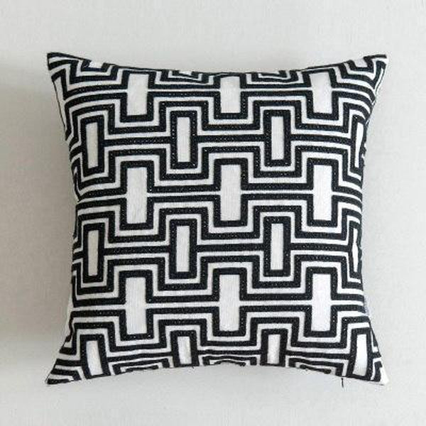 Black White Stitched Pillow Covers-TipTopHomeDecor