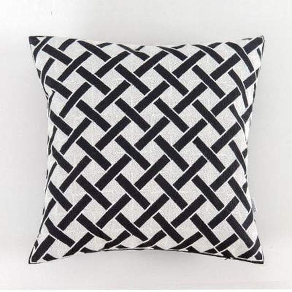 Black White Stitched Pillow Covers-TipTopHomeDecor