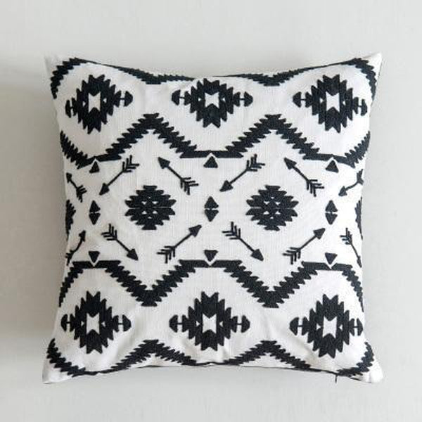 Black White Stitched Pillow Covers-TipTopHomeDecor