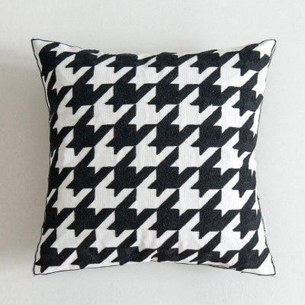 Black White Stitched Pillow Covers-TipTopHomeDecor