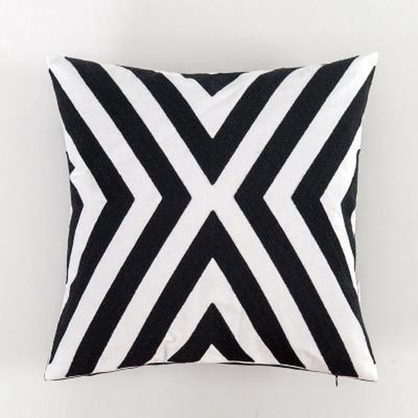 Black White Stitched Pillow Covers-TipTopHomeDecor