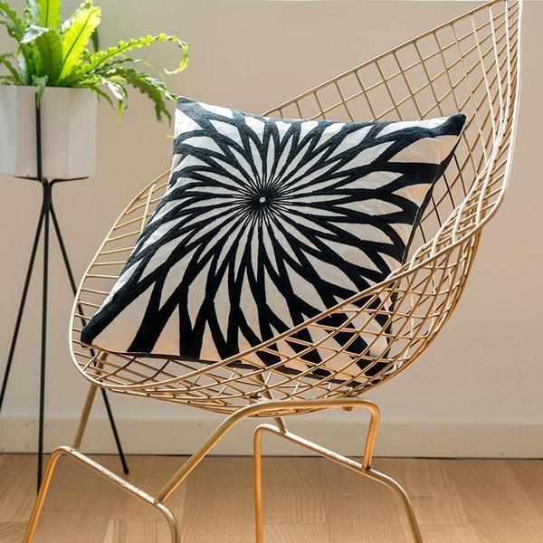 Black White Stitched Pillow Covers-TipTopHomeDecor