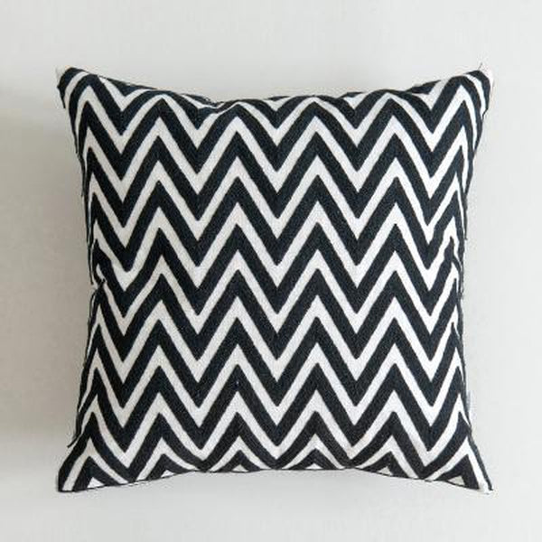 Black White Stitched Pillow Covers-TipTopHomeDecor